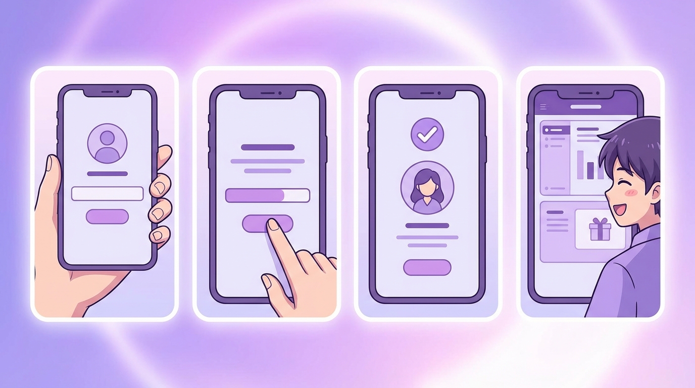 U-NEXT無料トライアル登録手順のイメージ画像