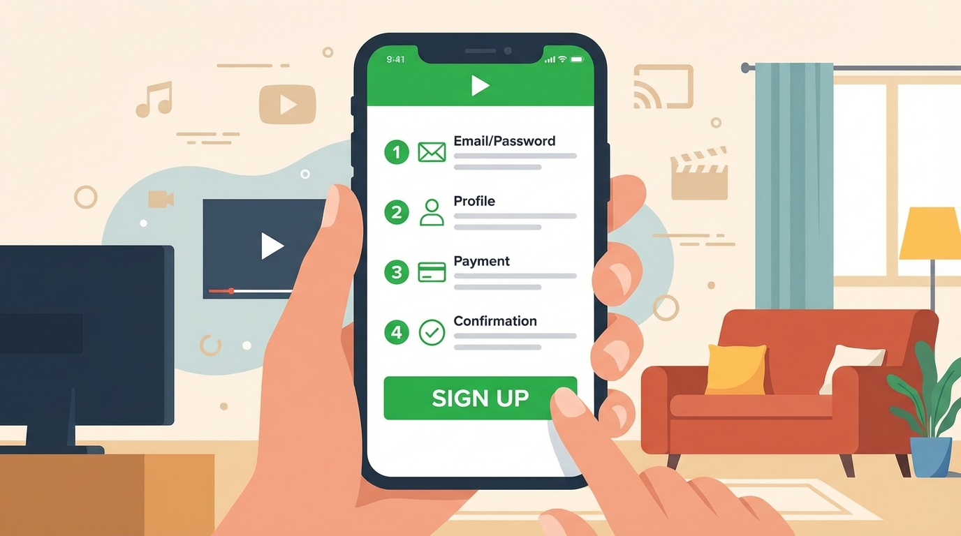 U-NEXT無料トライアル登録手順のイメージ画像